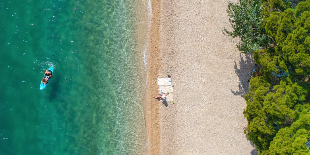 L'emplacement en bord de plage
